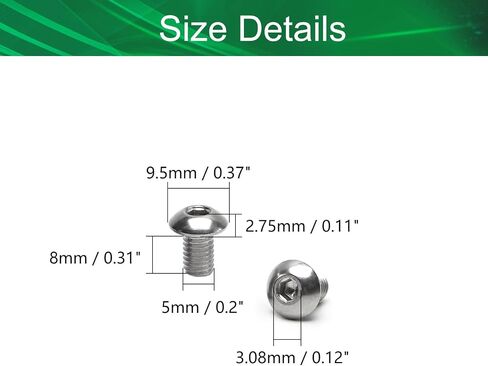 Yinpecly M5x8mm عرافة المقبس رئيس آلة مسامير 304 الفولاذ المقاوم للصدأ الداخلية عرافة المقبس جولة رئيس المسمار السحابات الأثاث مسامير فضية اللون 50 قطعة in Saudi Arabia