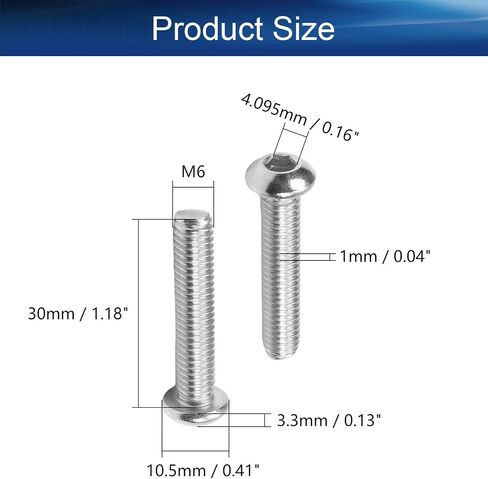 Yinpecly M5x8mm عرافة المقبس رئيس آلة مسامير 304 الفولاذ المقاوم للصدأ الداخلية عرافة المقبس جولة رئيس المسمار السحابات الأثاث مسامير فضية اللون 50 قطعة in Saudi Arabia