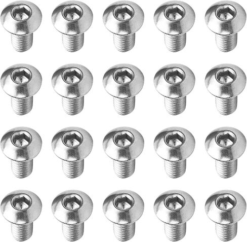 Yinpecly M5x8mm عرافة المقبس رئيس آلة مسامير 304 الفولاذ المقاوم للصدأ الداخلية عرافة المقبس جولة رئيس المسمار السحابات الأثاث مسامير فضية اللون 50 قطعة in Saudi Arabia
