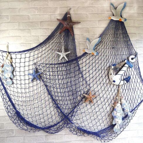 Cotton Fishing Net Decorative 79 Inch Beach Themed Decor Home Bedroom Party Wall Decoration Fish Netting Decorative in Saudi Arabia