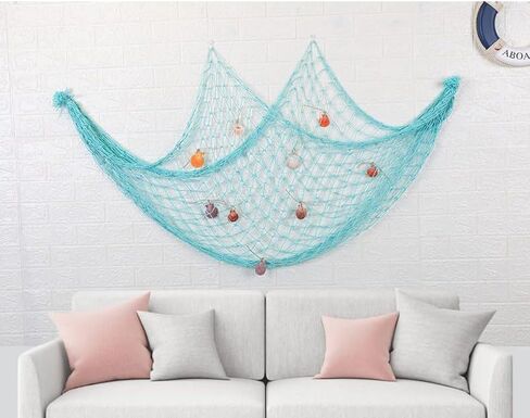 Cotton Fishing Net Decorative 79 Inch Beach Themed Decor Home Bedroom Party Wall Decoration Fish Netting Decorative in Saudi Arabia