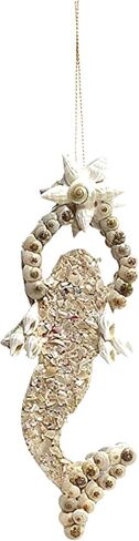 زينة عيد الميلاد المعلقة على شكل حورية البحر من Needzo Seashell، ديكور منزلي للشاطئ على شكل أصداف مطحونة، مقاس 6 × 2.5 بوصة in Saudi Arabia