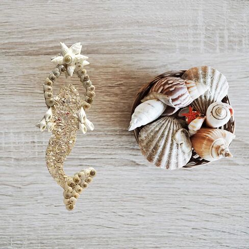 زينة عيد الميلاد المعلقة على شكل حورية البحر من Needzo Seashell، ديكور منزلي للشاطئ على شكل أصداف مطحونة، مقاس 6 × 2.5 بوصة in Saudi Arabia