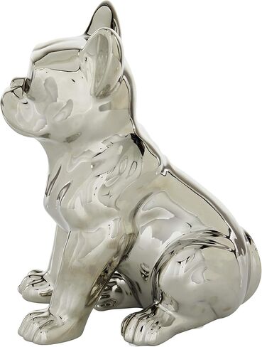 CosmoLiving by Cosmopolitan Ceramic Bulldog Decorative Sculpture Home Decor Statue with Sunglasses, Accent Figurine 6" x 10" x 12", Gold in Saudi Arabia