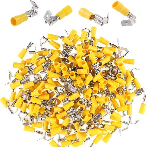 Glarks 100pcs 12-10 Gauge Semi Insulated Piggy Back Spade Electrical Insulated Quick Splice Crimp Terminals Connectors in Saudi Arabia