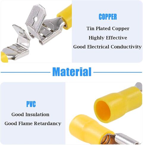 Glarks 100pcs 12-10 Gauge Semi Insulated Piggy Back Spade Electrical Insulated Quick Splice Crimp Terminals Connectors in Saudi Arabia