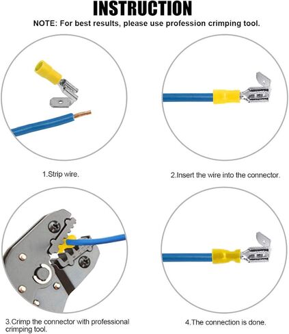 Glarks 100pcs 12-10 Gauge Semi Insulated Piggy Back Spade Electrical Insulated Quick Splice Crimp Terminals Connectors in Saudi Arabia