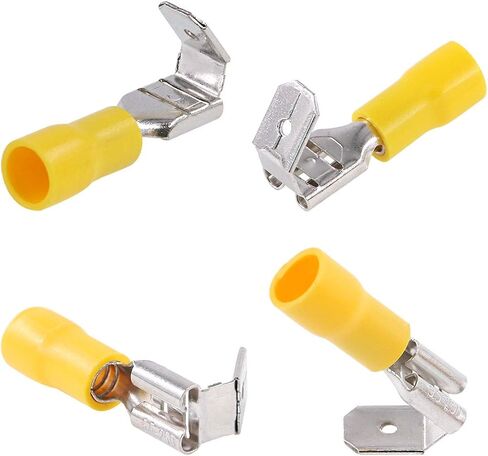 Glarks 100pcs 12-10 Gauge Semi Insulated Piggy Back Spade Electrical Insulated Quick Splice Crimp Terminals Connectors in Saudi Arabia