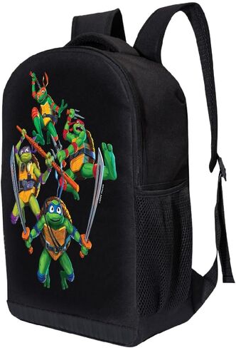 Teenage Mutant Ninja Turtles Backpack Shoulder Bag for Boys, Girls, Toddlers - Leonardo, Donatello, Michelangelo and Raphael Cute Kids Backpack for School - 18" Inch Bookbag (Turtle Time) in Saudi Arabia
