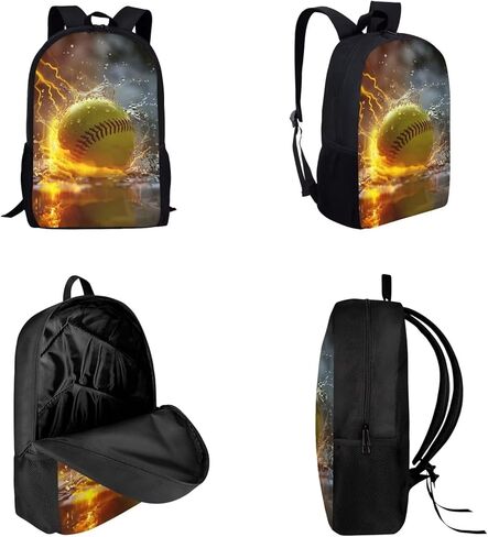 Soccer Print Kids Backpack for Boys, Boys School Bag with Lunch Bag Pencil Case for School Travel, Large Book Bag Set for Elementary School Student, Blue in Saudi Arabia