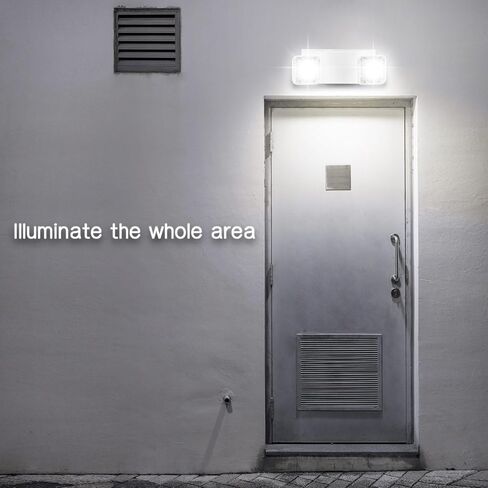 6 قطع من مصابيح الطوارئ التجارية، مصابيح طوارئ بيضاء مع رأسين مربعين قابلين للتعديل وبطاريات احتياطية (90 دقيقة)، ضوء خروج للطوارئ مقاوم للحريق، مثبت على الحائط in Kuwait