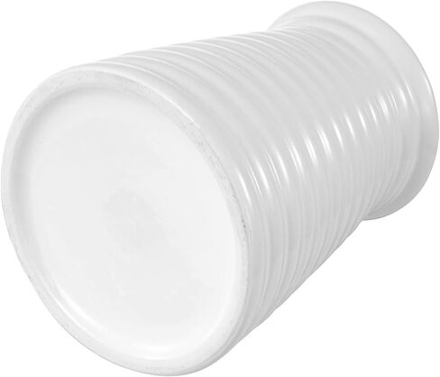 MyGift Modern White Ceramic Flower Vase, Ribbed Design Tabletop Small Vase Decor in Saudi Arabia