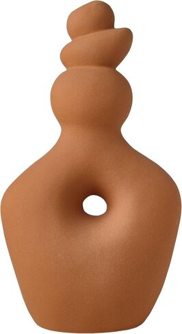 Elements Teracotta Twist Textured Stoneware Ceramic Vase, 7.48x4.41x13.39 Inch in Saudi Arabia