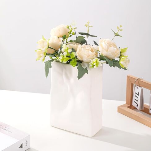 Cute Ceramic Milk Vase - Charming & Funky, Perfect for Novelty Kawaii Home Decor and Pastel Aesthetics, Cool Retro Table Flower Vase, Perfect for Quirky Kitchen, Office Desk or Garden in Saudi Arabia