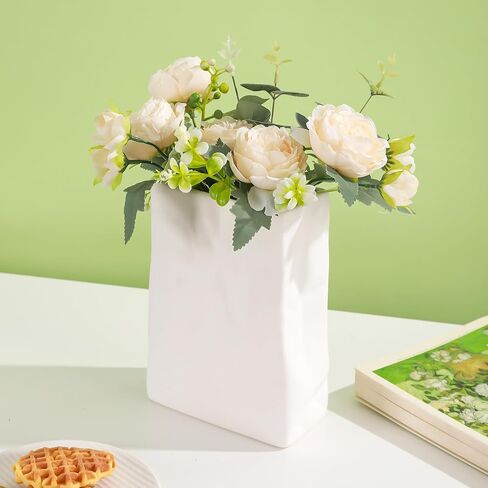 Cute Ceramic Milk Vase - Charming & Funky, Perfect for Novelty Kawaii Home Decor and Pastel Aesthetics, Cool Retro Table Flower Vase, Perfect for Quirky Kitchen, Office Desk or Garden in Saudi Arabia