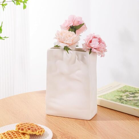 Cute Ceramic Milk Vase - Charming & Funky, Perfect for Novelty Kawaii Home Decor and Pastel Aesthetics, Cool Retro Table Flower Vase, Perfect for Quirky Kitchen, Office Desk or Garden in Saudi Arabia