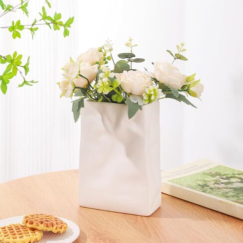 Cute Ceramic Milk Vase - Charming & Funky, Perfect for Novelty Kawaii Home Decor and Pastel Aesthetics, Cool Retro Table Flower Vase, Perfect for Quirky Kitchen, Office Desk or Garden in Saudi Arabia