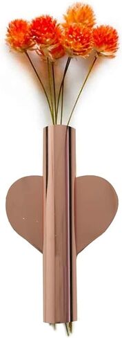 DEOTPSMI Wall-Mounted Flower Tube for Flower Display, Wall Metal Vase Decoration Holder (Gold, 1) in Saudi Arabia