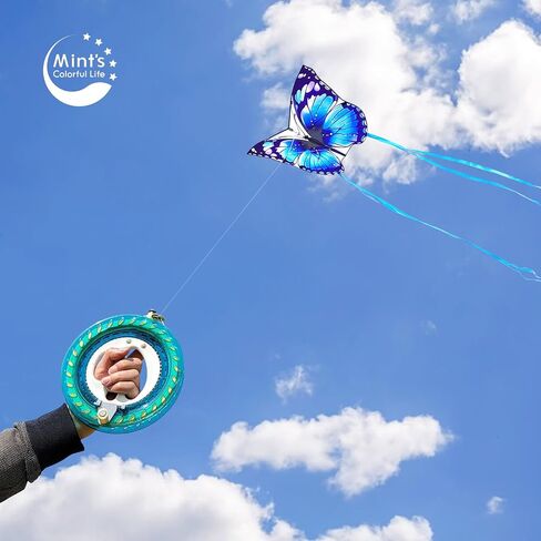 Mint's Colorful Life Butterfly Kite with 7.1in Kite Reel Winder, Easy Flying Kite & Kite String Spool for Kids & Adults, Best Beach Kite Set for Beginners in Saudi Arabia