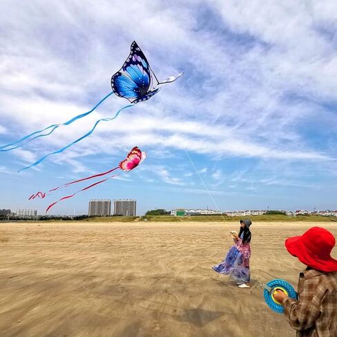 Mint's Colorful Life Butterfly Kite with 7.1in Kite Reel Winder, Easy Flying Kite & Kite String Spool for Kids & Adults, Best Beach Kite Set for Beginners in Saudi Arabia