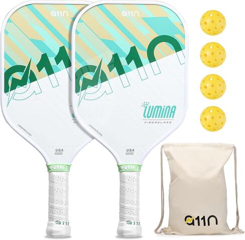 A11N Pickleball Paddles Set of 2/4 Fiberglass Surface Rackets with 4 Pickleball Balls and Pickleball Bag for Beginners - USAPA Approved in Saudi Arabia