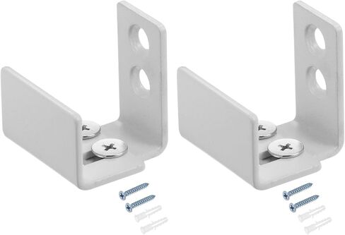 uxcell 2 Set Sliding Barn Door Floor Guide Wall Mounted, (25mm-37mm) Flexible Adjustable U Bracket Flush Flat Bottom Design, White in Saudi Arabia