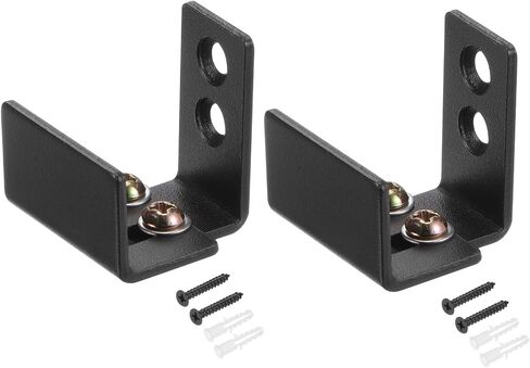 uxcell 2 Set Sliding Barn Door Floor Guide Wall Mounted, (25mm-37mm) Flexible Adjustable U Bracket Flush Flat Bottom Design, White in Saudi Arabia