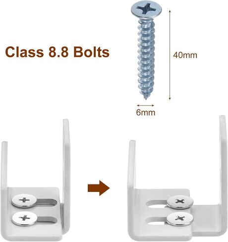 uxcell 2 Set Sliding Barn Door Floor Guide Wall Mounted, (25mm-37mm) Flexible Adjustable U Bracket Flush Flat Bottom Design, White in Saudi Arabia