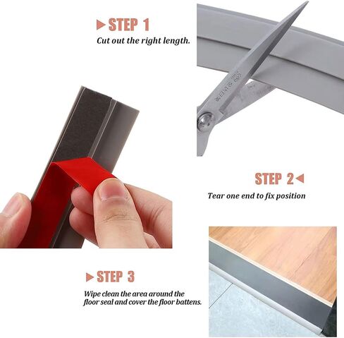 Floor Transition Strip Self Adhesive, PVC Flooring Threshold Edging Trim Strip Suitable for Carpet Threshold Transition with a Height Less Than 3 mm 6.56 feet (Black, 7MM) in Saudi Arabia