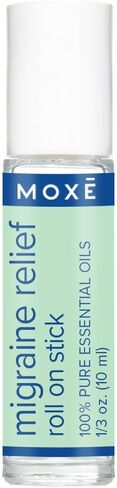 عصا رولون موكس للصداع النصفي، راحة تبريد سريعة للصداع والتوتر، علاج عطري محمول سهل الاستخدام بالنعناع والزيوت العطرية الأخرى، أسطوانة معدنية، صنع في الولايات المتحدة الأمريكية، 10 مل (1/3 أونصة.) in Kuwait