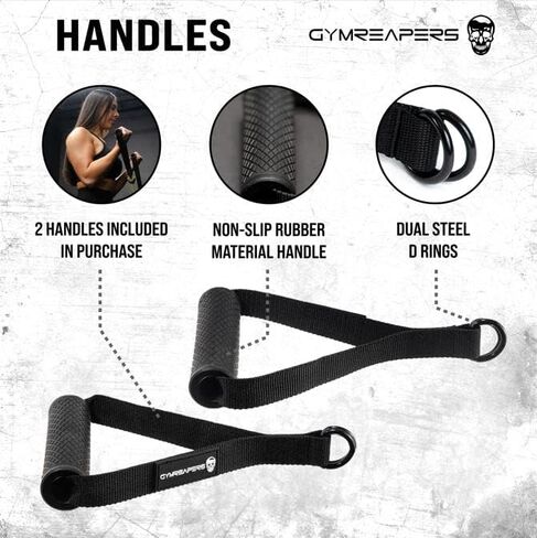 Gymreapers Resistance Band Handle/Door Anchor Combo - Exercise Band at Home Workout - (1 Pair of Handles) - Used with Any Resistance Bands for Men and Wome in Saudi Arabia