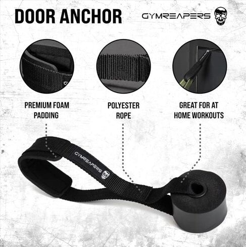 Gymreapers Resistance Band Handle/Door Anchor Combo - Exercise Band at Home Workout - (1 Pair of Handles) - Used with Any Resistance Bands for Men and Wome in Saudi Arabia