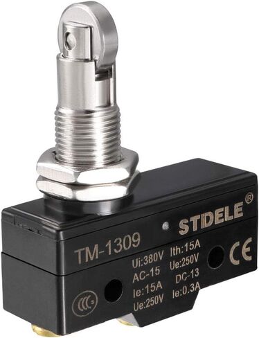 uxcell TM-1309 SPDT 1NO+1NC Panel Mount Roller Plunger Type Micro Limit Switch, Screw Terminals in Saudi Arabia