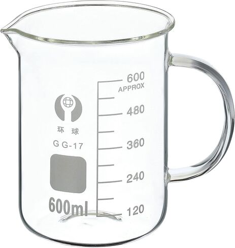 PATIKIL 50ml Glass Beaker with Handle, 3.3 Borosilicate Glass Graduated Printed Scale Measuring Cups with Spout for Kitchen Lab Liquids Transit Boiling in Saudi Arabia