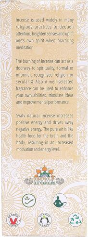 SVATV Hand Dipped Ancient Method Rose Incense Stick with pack of 12 Incense for Meditation, Yoga, Spiritual, Aromatherapy Energy Cleansing & Calm Down The Mind - 15g x 12 | 180g | 6.35oz in Saudi Arabia