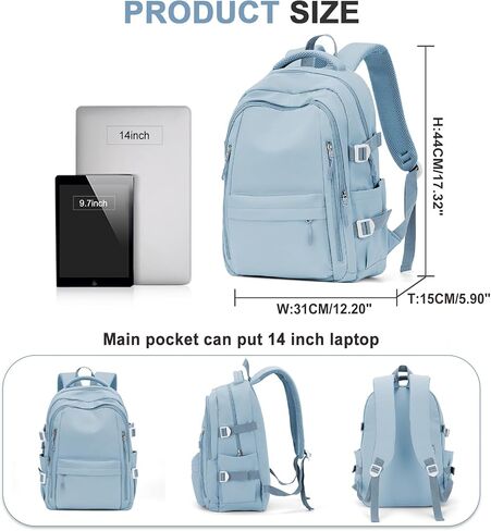 Lightweight School Backpack for Women, College Bag High School Bookbag for Teens Girls Boys, Large Laptop Travel Backpack for Men, Beige in Saudi Arabia