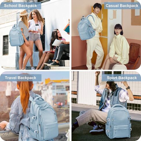 Lightweight School Backpack for Women, College Bag High School Bookbag for Teens Girls Boys, Large Laptop Travel Backpack for Men, Beige in Saudi Arabia