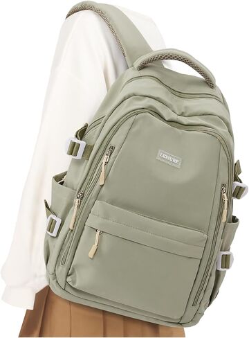 Lightweight School Backpack for Women, College Bag High School Bookbag for Teens Girls Boys, Large Laptop Travel Backpack for Men, Beige in Saudi Arabia