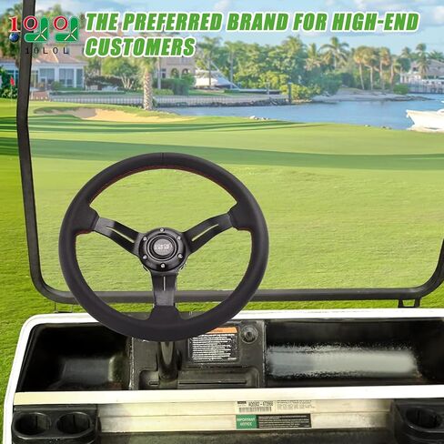 عجلة قيادة عربة الجولف ذات التصميم العالمي 10L0L مناسبة لسيارة Yamaha Club Car DS & Precedent Tempo، EZGO RXV & TXT، عجلة قيادة من ألياف الكربون بتصميم مريح in Saudi Arabia