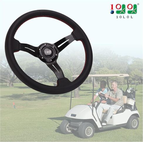 عجلة قيادة عربة الجولف ذات التصميم العالمي 10L0L مناسبة لسيارة Yamaha Club Car DS & Precedent Tempo، EZGO RXV & TXT، عجلة قيادة من ألياف الكربون بتصميم مريح in Saudi Arabia