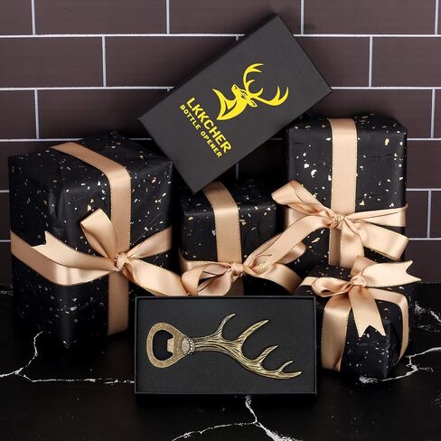 LKKCHER Deer Reindeer Antlers Beer Bottle Opener, Father Day Gifts Christmas Gifts Birthday Gifts for Men Women Dad, Deer Gifts Stag Gifts for Deer Fans Hunters, Dark Silver in Saudi Arabia