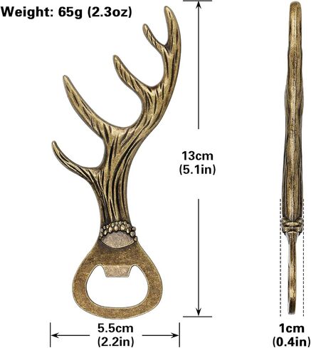 LKKCHER Deer Reindeer Antlers Beer Bottle Opener, Father Day Gifts Christmas Gifts Birthday Gifts for Men Women Dad, Deer Gifts Stag Gifts for Deer Fans Hunters, Dark Silver in Saudi Arabia
