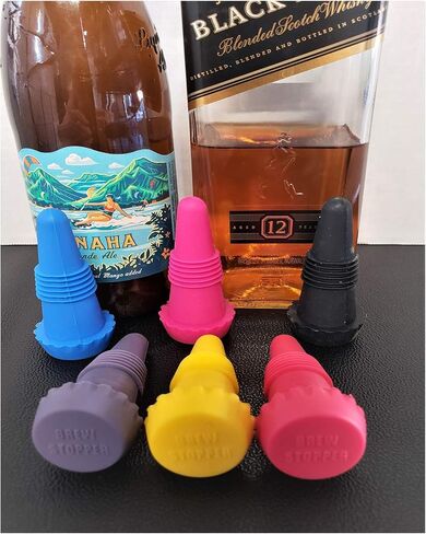 Brew Stopper 6 Pack Ideal Wine Stopper Beer Stopper Spirt Compare to Rabbit Wine Stopper champagne stopper Model: BStop6 (Home & Kitchen) in Saudi Arabia