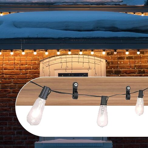 20 Pack Hooks for Outdoor String Lights, Black Plastic Outdoor String Light Clips Hangers, Easy Release Screw Hooks for Christmas and Party Wire LED Fairy Lights in Saudi Arabia