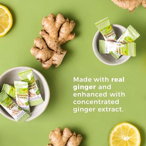 أمير السلام مضغ الزنجبيل بلس + مع الليمون، 3 أوقية. حقيبة – مساعدة الجهاز الهضمي، الإغاثة، الحلوى الصحية، مساعدة المعدة in Kuwait