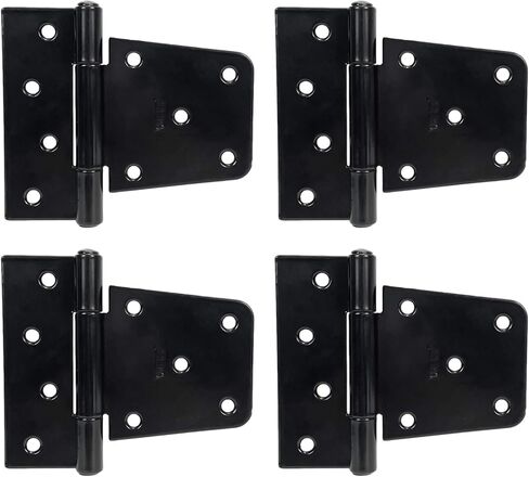 مفصلات باب أسود مقاس 3.5 بوصة، مفصلات حظيرة مربعة، مفصلات بوابة شديدة التحمل، أجهزة مطاوع حديد مقاوم للصدأ للأسوار الخشبية (غير متضمنة مسامير) in Kuwait