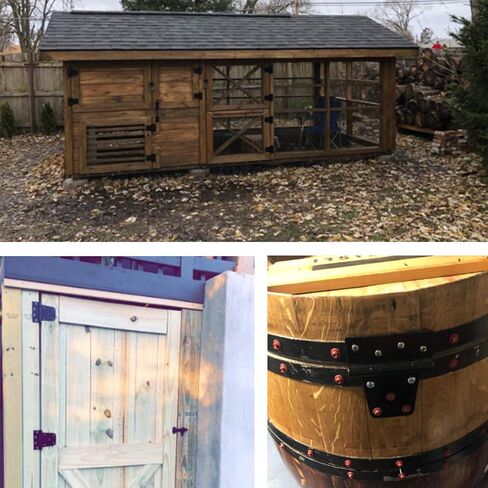 مفصلات باب أسود مقاس 3.5 بوصة، مفصلات حظيرة مربعة، مفصلات بوابة شديدة التحمل، أجهزة مطاوع حديد مقاوم للصدأ للأسوار الخشبية (غير متضمنة مسامير) in Kuwait