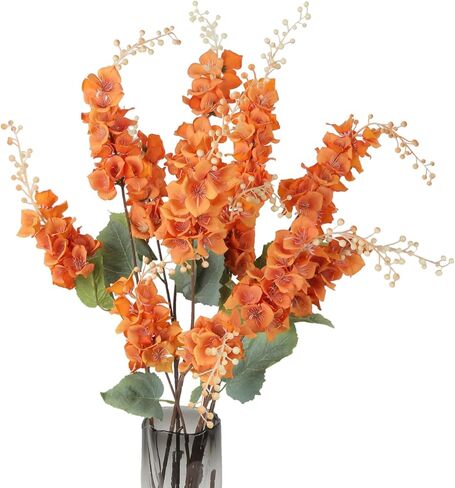 IPOPU Blue Orchid Artificial Flowers 6PCS Faux Orchid 39.37" Dusty Blue Flowers Long Stem Flowers for Tall Vase Silk Flowers for Home Decor Indoor Outdoor Wedding Party Decoration (Blue) in Saudi Arabia
