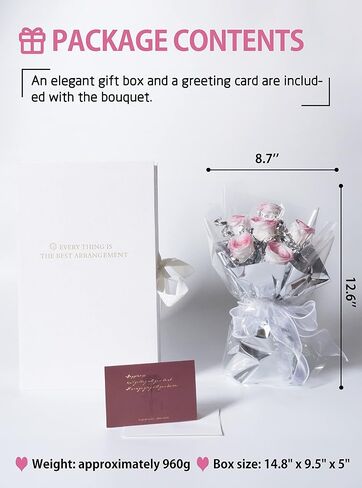 ORANGESCE Silver Galaxy Roses - Luxurious Preserved Rose Bouquet with Gift Box and Card , non-withering flowers. Eternal Rose Popular for Valentine's Day, Mother's Day, Anniversaries, Birthdays, Weddings, Christmas (Pink) in Saudi Arabia