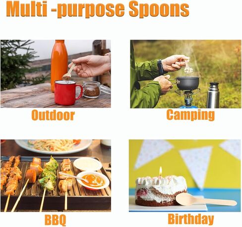 100 Pack Disposable Wooden Forks - 6.3 Inch Splinter-free Compostable Bamboo Forks - Natural Biodegradable Utensils for Parties, Camping, Picnics, BBQs, and Weddings in Saudi Arabia